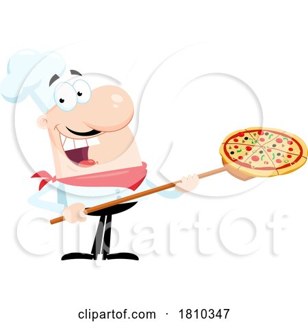Chef with Pizza Licensed Clipart Cartoon by Hit Toon