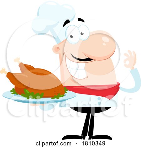 Chef with a Roasted Chicken Licensed Clipart Cartoon by Hit Toon