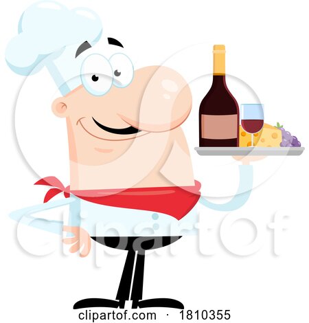 Chef with Wine and Cheese Licensed Clipart Cartoon by Hit Toon