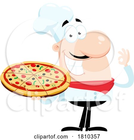 Chef with Pizza Licensed Clipart Cartoon by Hit Toon