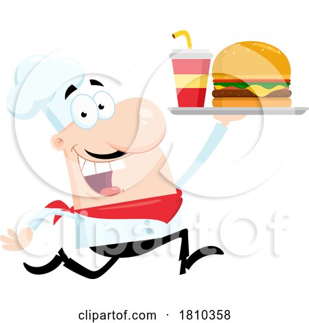 Chef with Fast Food Licensed Clipart Cartoon by Hit Toon