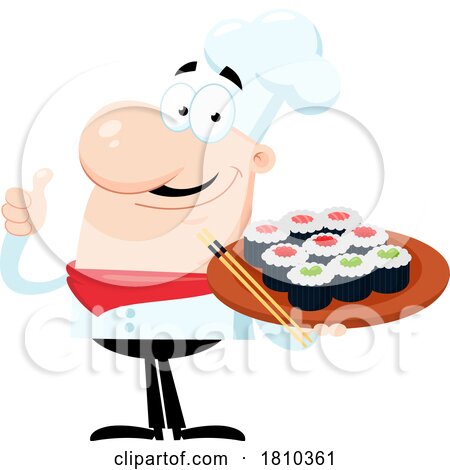 Chef with Sushi Licensed Clipart Cartoon by Hit Toon