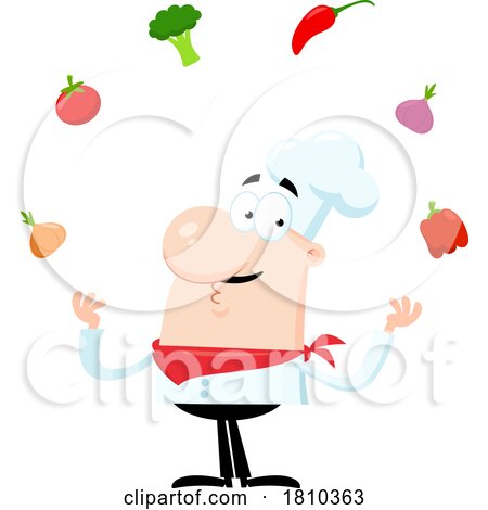 Chef with Ingredients Licensed Clipart Cartoon by Hit Toon