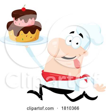 Chef with a Cake Licensed Clipart Cartoon by Hit Toon