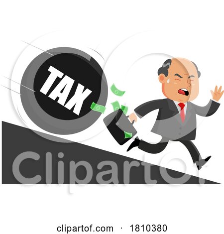 Shady Businessman Running from Taxes Licensed Clipart Cartoon by Hit Toon