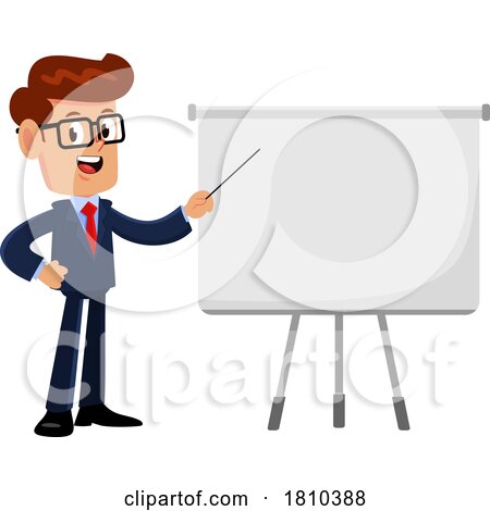 Businessman Giving a Presentation Licensed Clipart Cartoon by Hit Toon