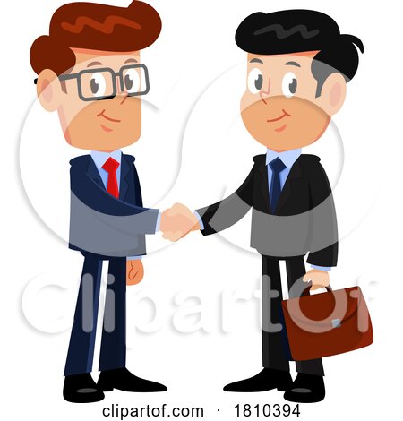 Businessmen Shaking Hands Licensed Clipart Cartoon by Hit Toon