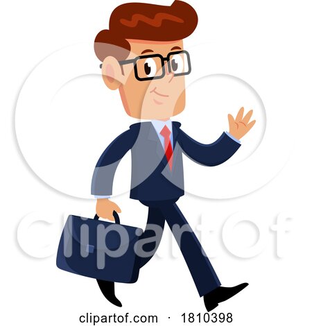 Businessman Walking Licensed Clipart Cartoon by Hit Toon