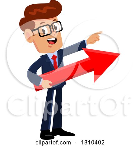 Businessman with an Arrow Licensed Clipart Cartoon by Hit Toon
