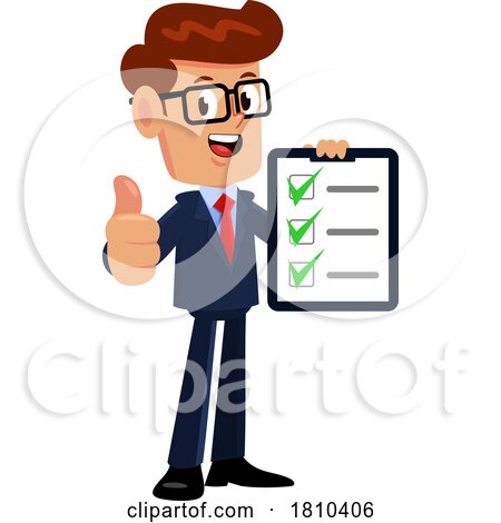 Businessman with a Check List Licensed Clipart Cartoon by Hit Toon