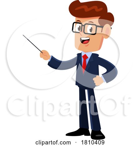 Businessman Using a Pointer Licensed Clipart Cartoon by Hit Toon