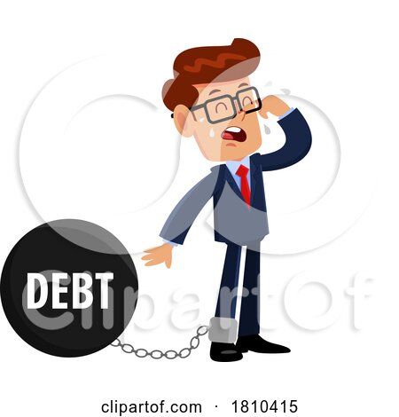 Businessman Stuck with Debt Licensed Clipart Cartoon by Hit Toon