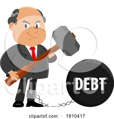 Shady Businessman with Debt Licensed Clipart Cartoon by Hit Toon