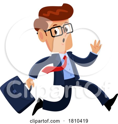 Businessman Running Licensed Clipart Cartoon by Hit Toon
