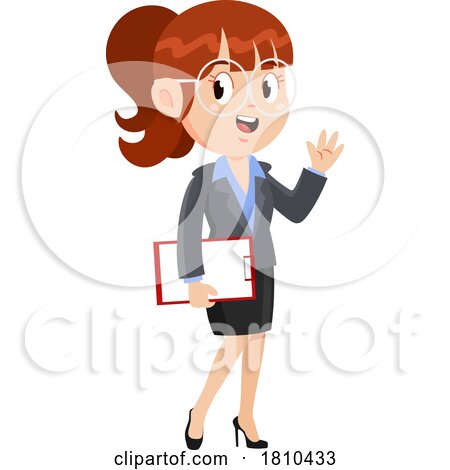 Business Woman Inspector Licensed Clipart Cartoon by Hit Toon
