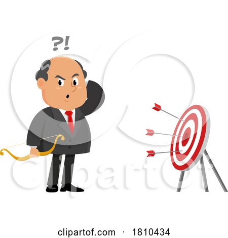 Businessman Missing a Target Licensed Clipart Cartoon by Hit Toon