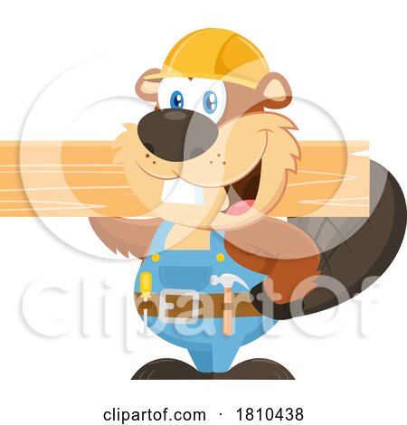 Worker Beaver with Lumber Licensed Clipart Cartoon by Hit Toon