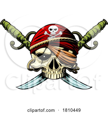 Pirate Skull with Crossed Swords Licensed Clipart Cartoon by Hit Toon