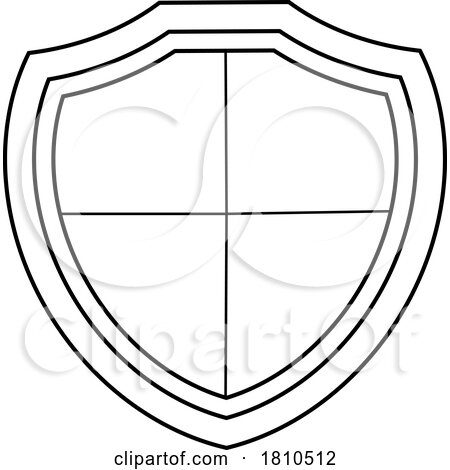 Shield Black and White Clipart Cartoon by Hit Toon