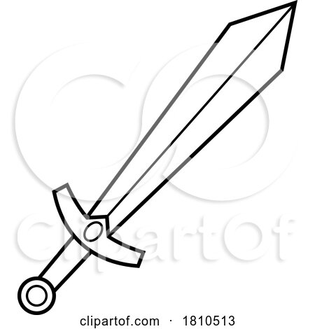 Sword Black and White Clipart Cartoon by Hit Toon