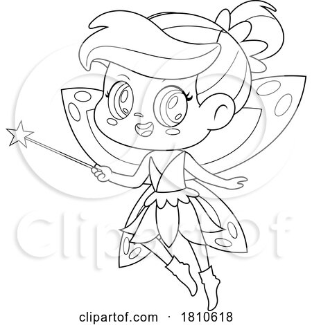 Fairy Black and White Clipart Cartoon by Hit Toon