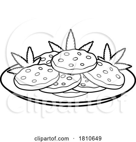 Pot Cookies Black and White Clipart Cartoon by Hit Toon