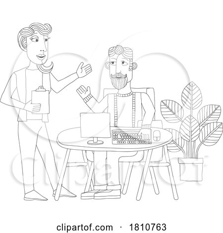People Working Business Illustration Office Scene by AtStockIllustration