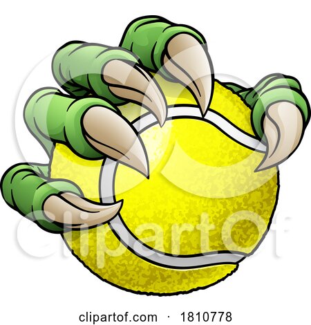 Tennis Ball Claw Cartoon Monster Animal Hand by AtStockIllustration