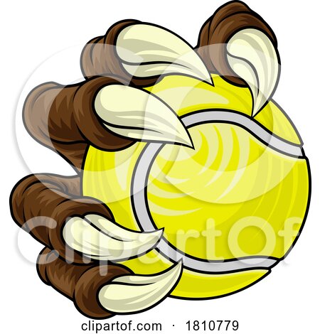 Tennis Ball Claw Cartoon Monster Animal Hand by AtStockIllustration