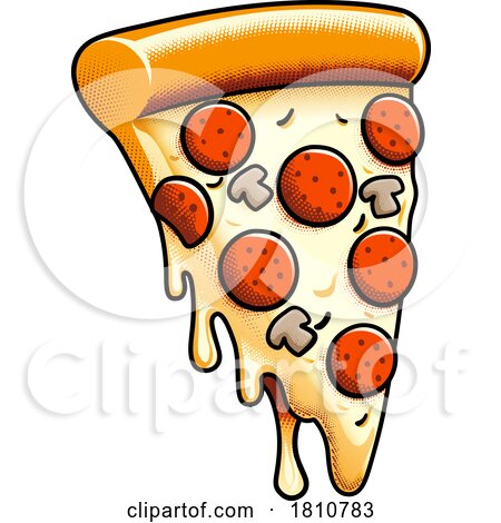 Pizza Cartoon Food Illustration Icon by AtStockIllustration