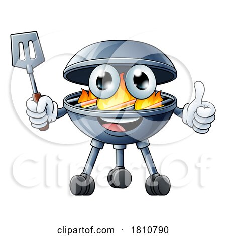Barbecue Cartoon Mascot Charcoal BBQ Person by AtStockIllustration