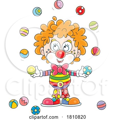 Cartoon Clipart Party Clown Juggling by Alex Bannykh