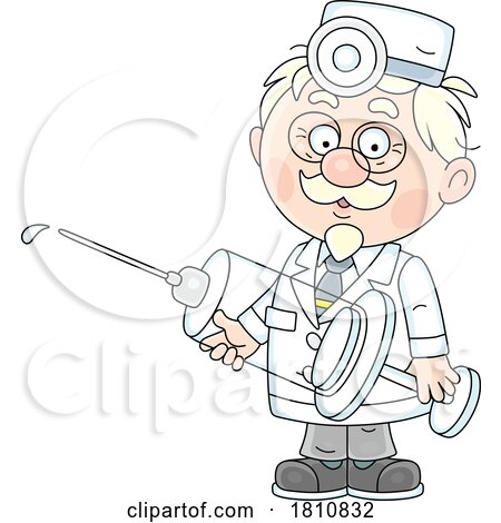 Cartoon Clipart Doctor with a Syringe by Alex Bannykh