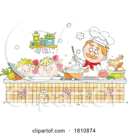 Cartoon Clipart Kids with Chef by Alex Bannykh