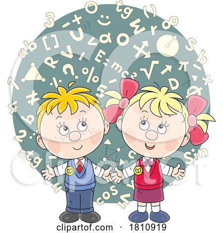 Cartoon Clipart Students Learning Math by Alex Bannykh