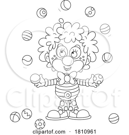 Cartoon Clipart Party Clown Juggling by Alex Bannykh