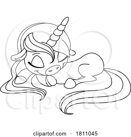 Lineart Sleeping Unicorn by yayayoyo