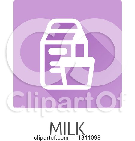 Milk Dairy Lactose Carton Glass Food Allergy Icon by AtStockIllustration