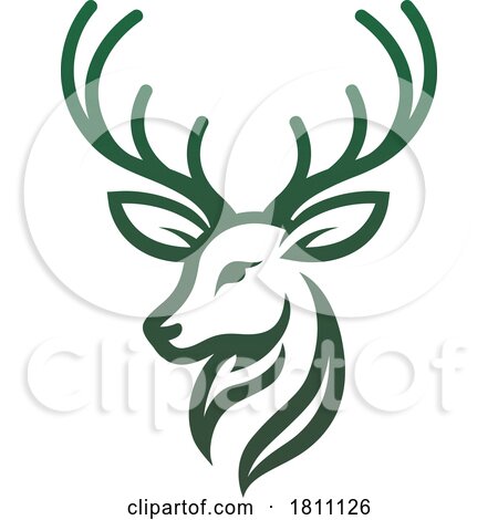 Deer Stag Buck Dear Animal Head Icon Mascot Design by AtStockIllustration