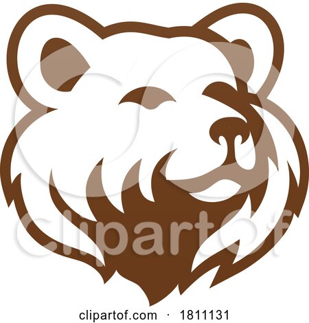 Bear Grizzly Animal Design Icon Mascot Head Sign by AtStockIllustration
