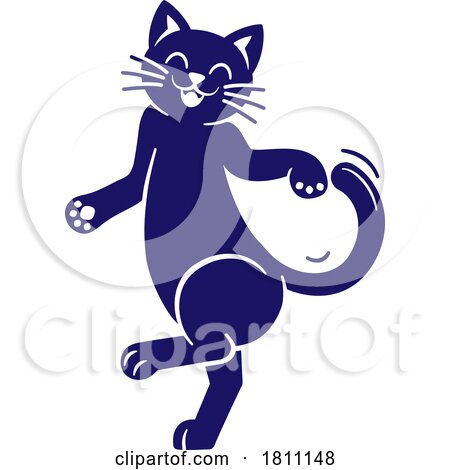 Cat Kitten Pet Animal Dancing Mascot Design Icon by AtStockIllustration