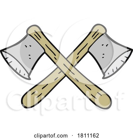 Cartoon Crossed Axes by lineartestpilot