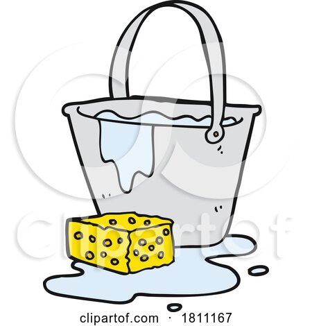 Cartoon Bucket of Soapy Water by lineartestpilot