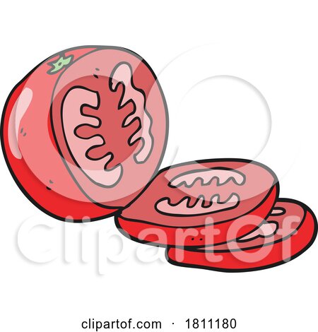 Cartoon Sliced Tomato by lineartestpilot