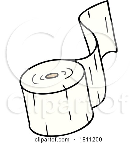 Sticker Cartoon Doodle of a Toilet Roll by lineartestpilot