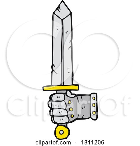 Cartoon Hand Holding Sword by lineartestpilot