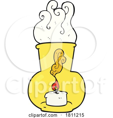 Cartoon Old Glass Lantern with Candle by lineartestpilot