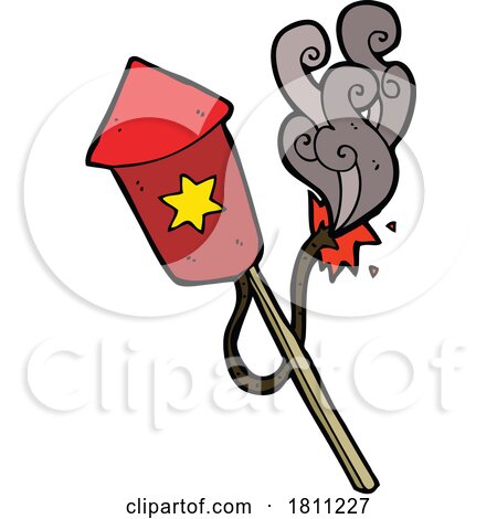 Cartoon Firework with Burning Fuse by lineartestpilot