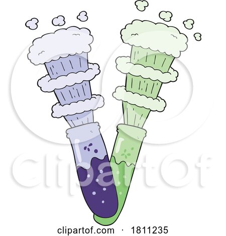 Cartoon Chemicals in Test Tubes by lineartestpilot