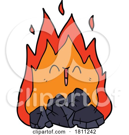 Cartoon Blazing Coal Fire by lineartestpilot